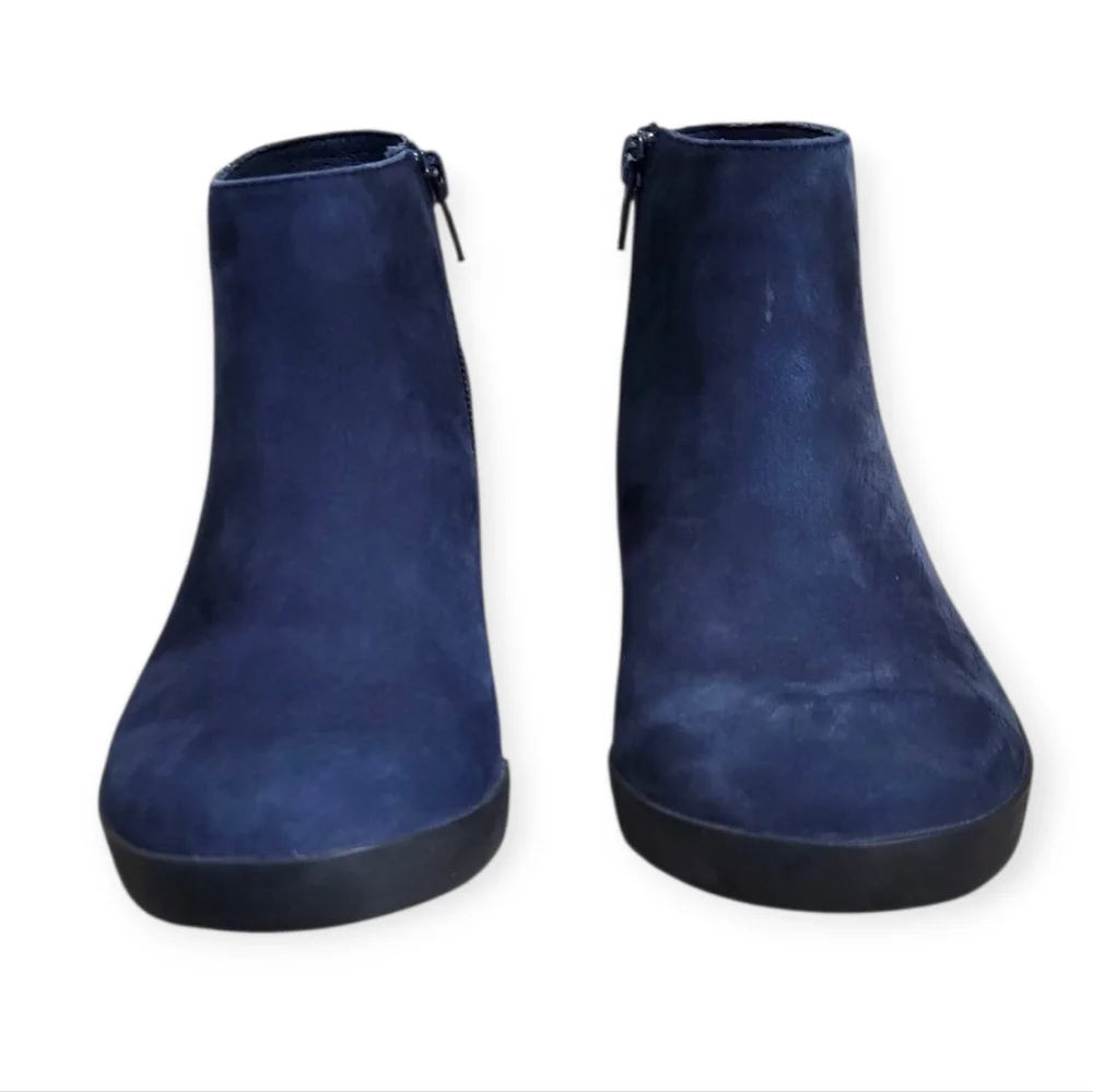 CAMPER Lotta Blue Ankle Boots Nubuck Chunky Heel Size 5